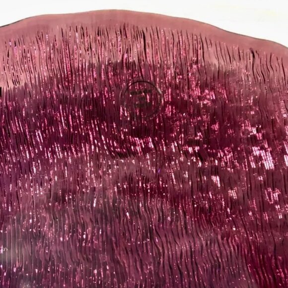 4 Italian Textured Glass 10.5" Dinner Plates Beautiful Amethyst Art Glass NWT - Picture 6 of 6